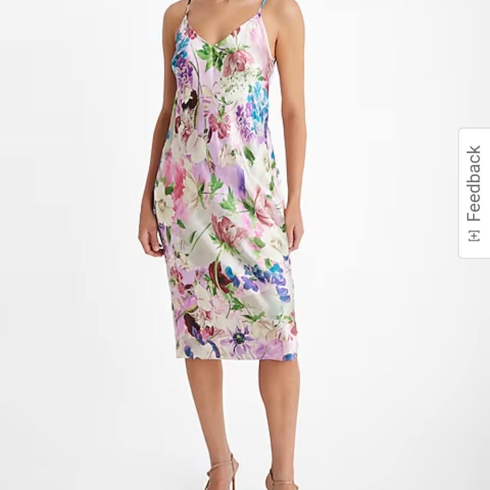 Express Pink and Blue Spaghetti Strap Sundress